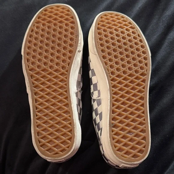 Vans Sneakers Men’s 6.5 Women’s Size 8 Silver & White Checker board Checkered GU - Picture 13 of 13